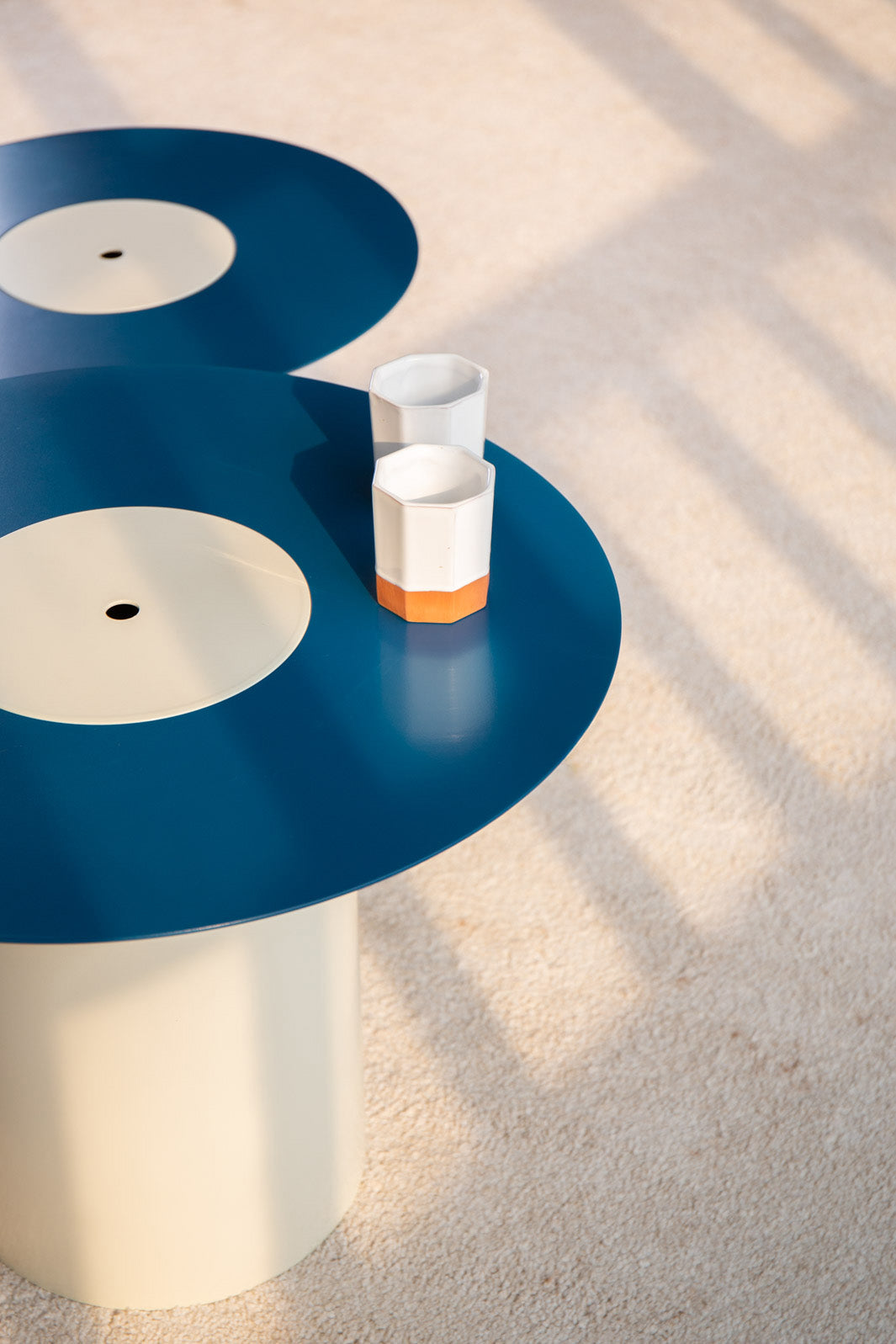 Mesa Forat Bicolor Azul + Blanca