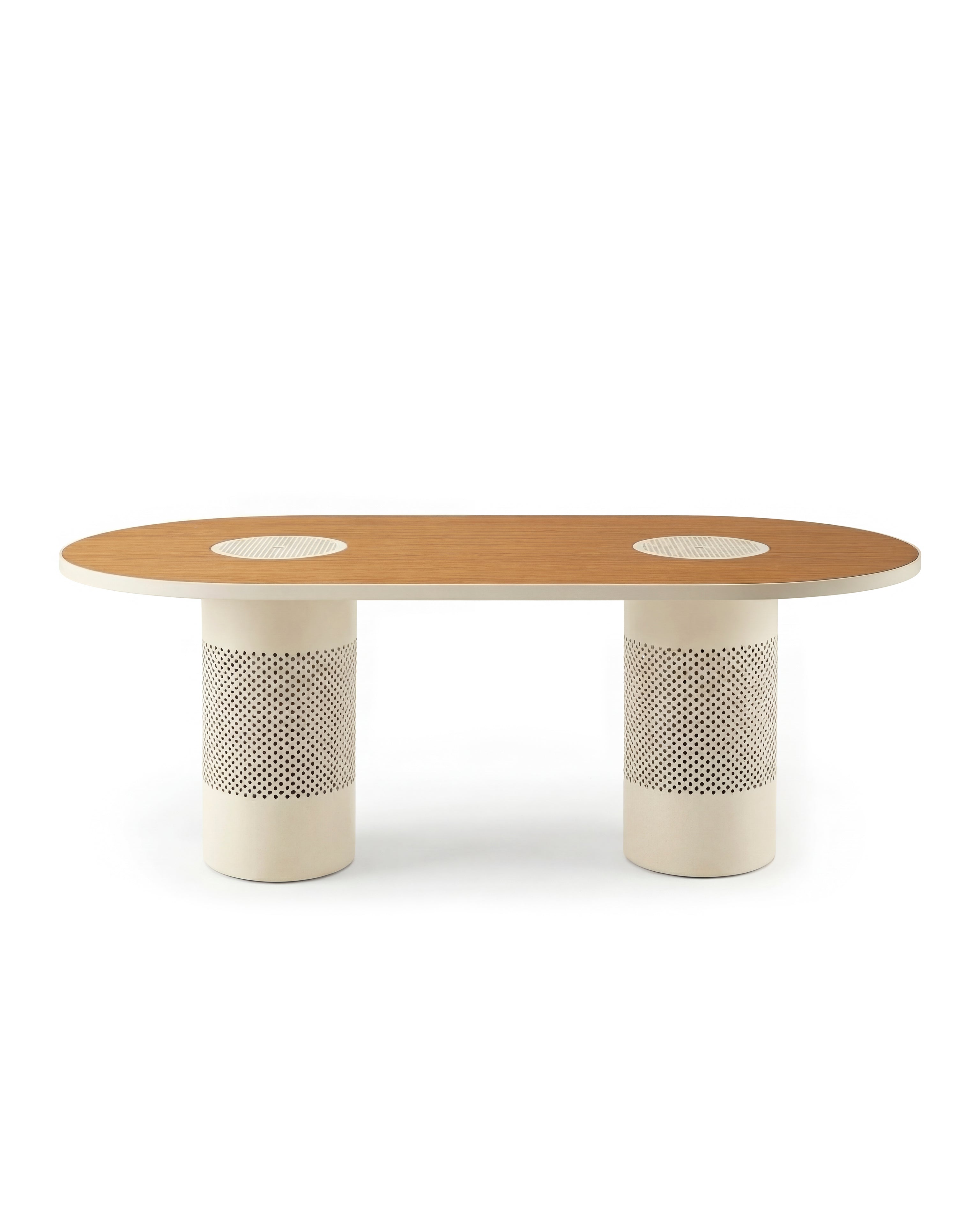 Mesa Forats Doble Marfil Suave y Roble