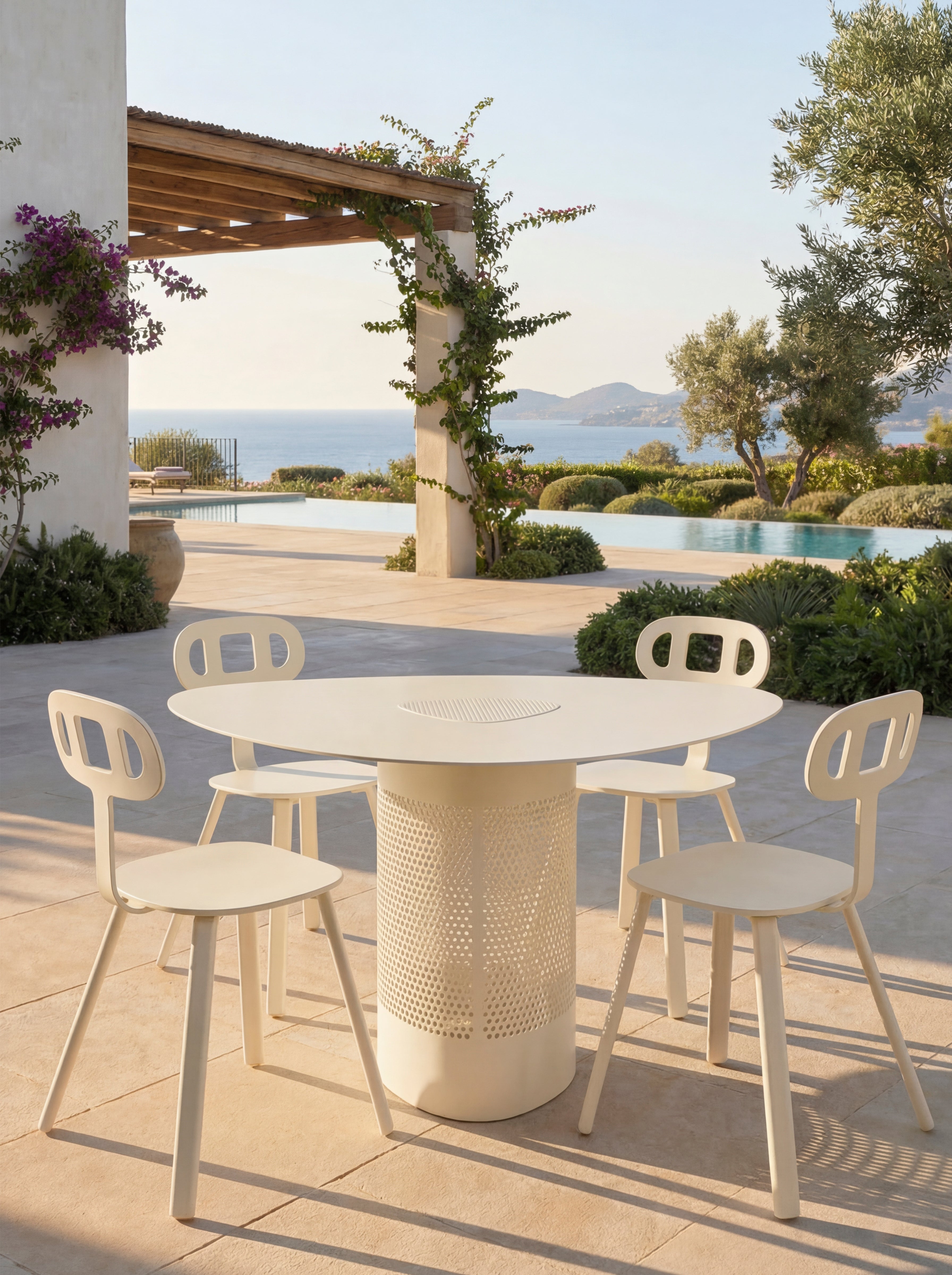 Mesa Forats Oval Marfil Suave