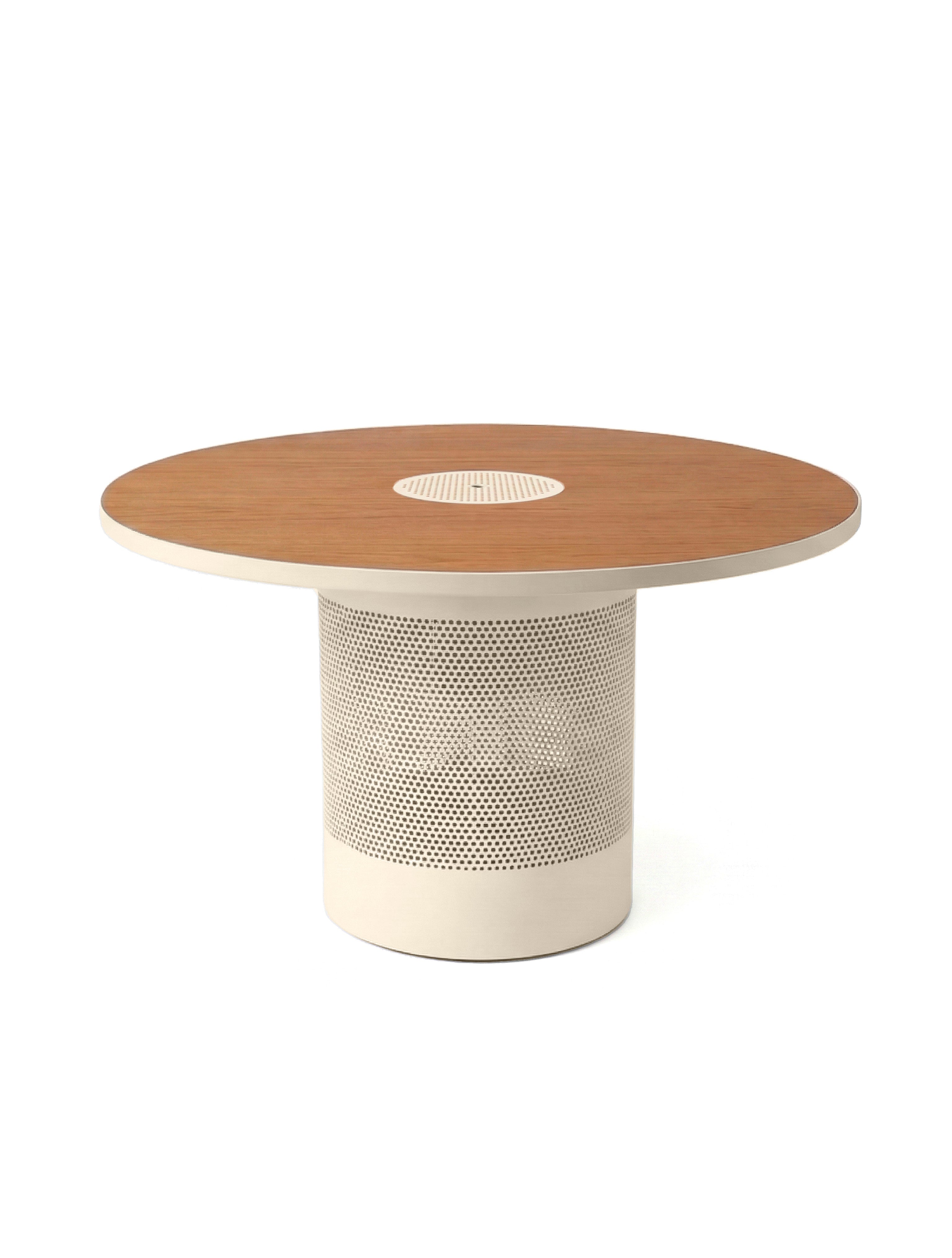 Mesa Forats Rodona Marfil Suave y Roble