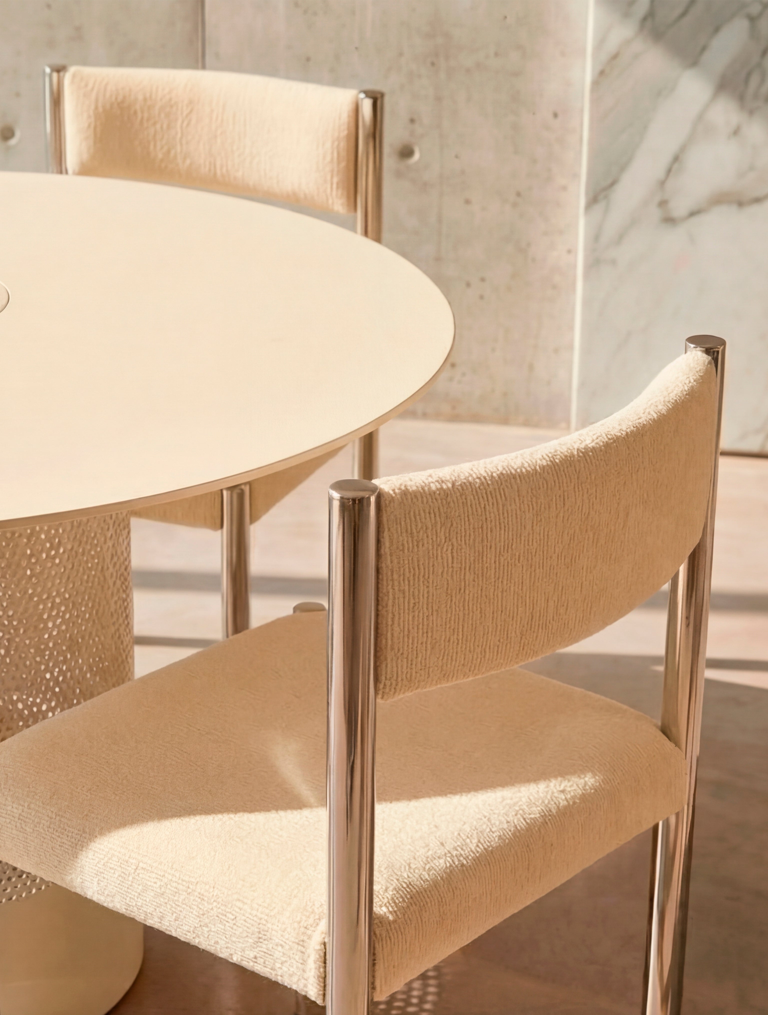 Silla Cromo Crema Jaipur