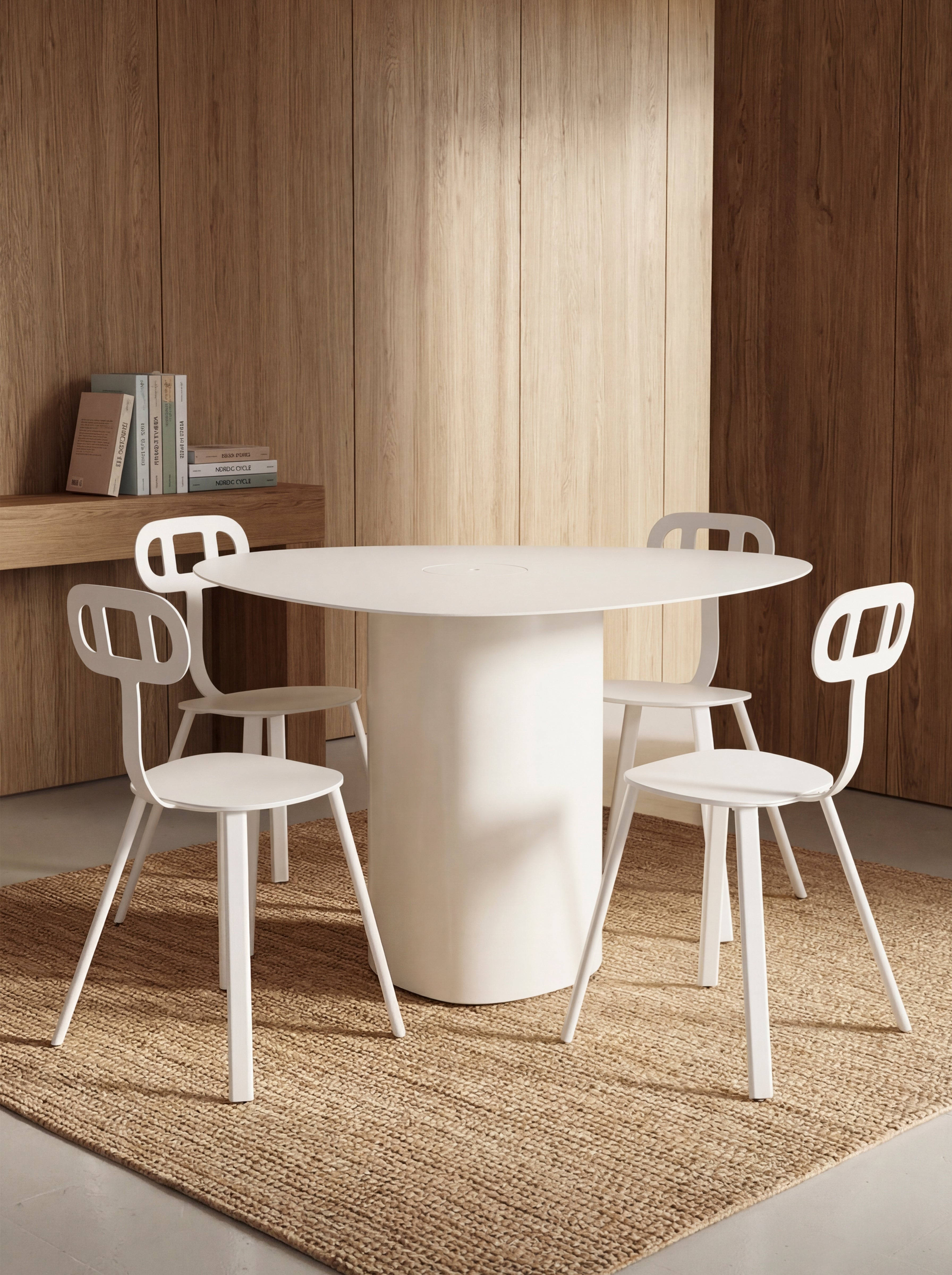 Mesa Forat Oval Blanca Suave