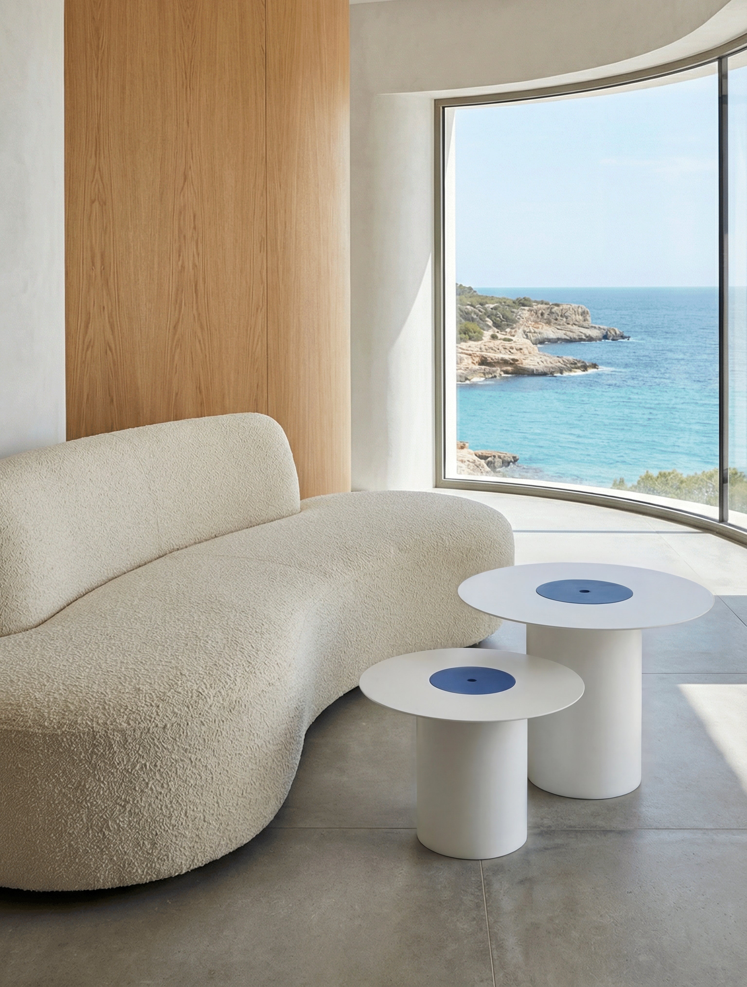 Mesa Forat Blanco Suave y Azul Ultramar