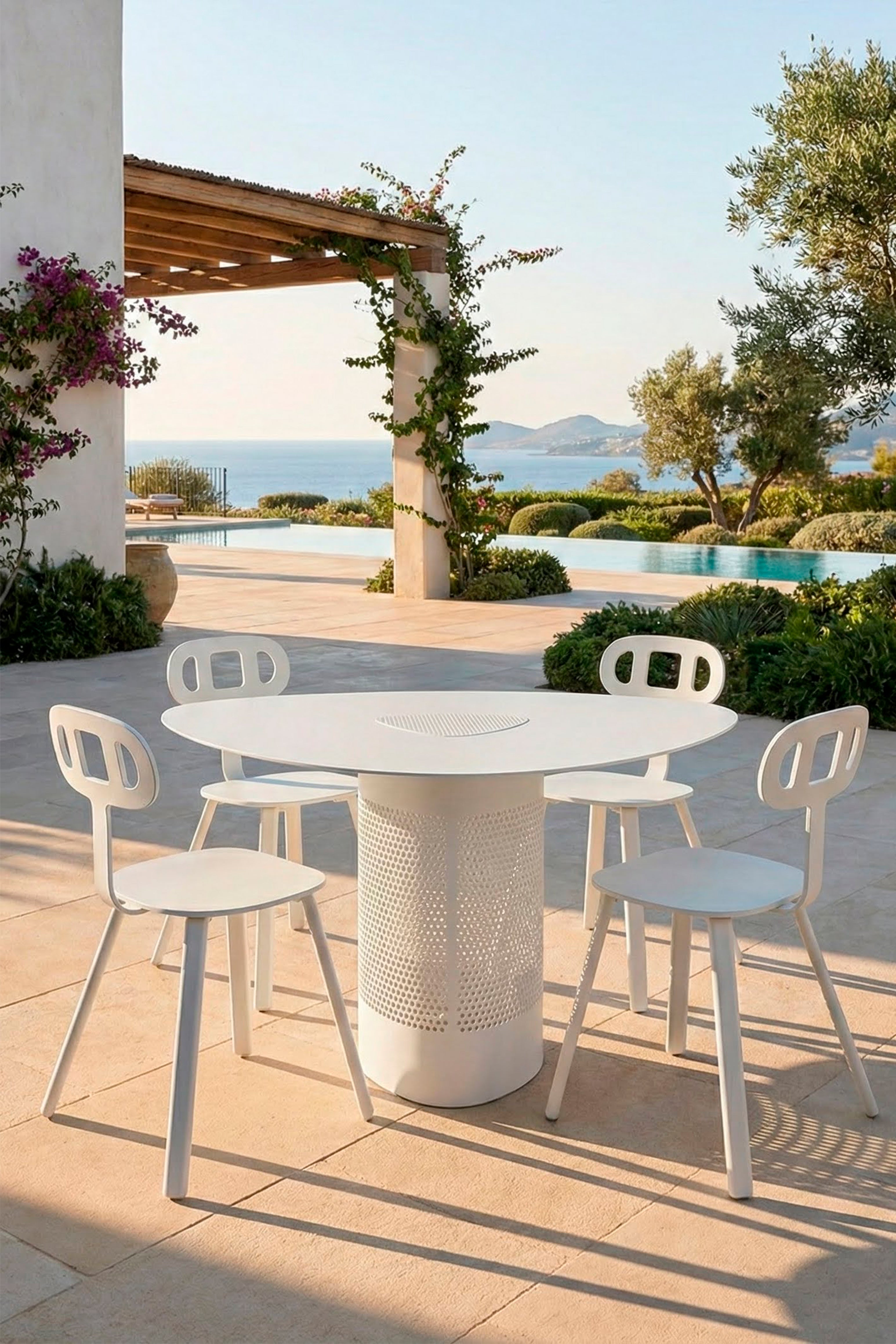 Mesa Forats Oval Blanco Suave